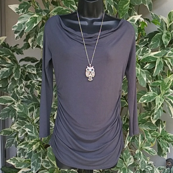 Lirola Tops - 🎯3/$20🎯 Lirola Steel Gray Cowl Neck Sz S